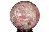 Polished Rhodochrosite Sphere - Argentina #209156-2